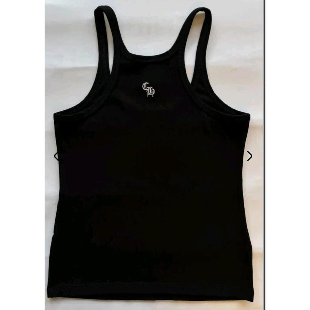 Chrome Hearts Bad Seed CH Embroidered Black Mini Rib size S Tank Top $1200 # W - Picture 3 of 9
